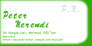 peter merendi business card